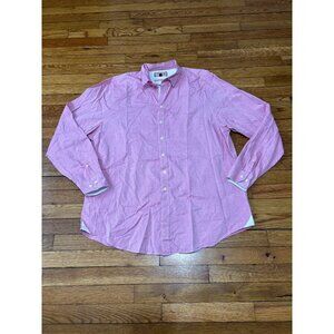 Thomas Pink Mens Button Down Shirt Size XL Pink 100% Cotton Long Sleeve Casual